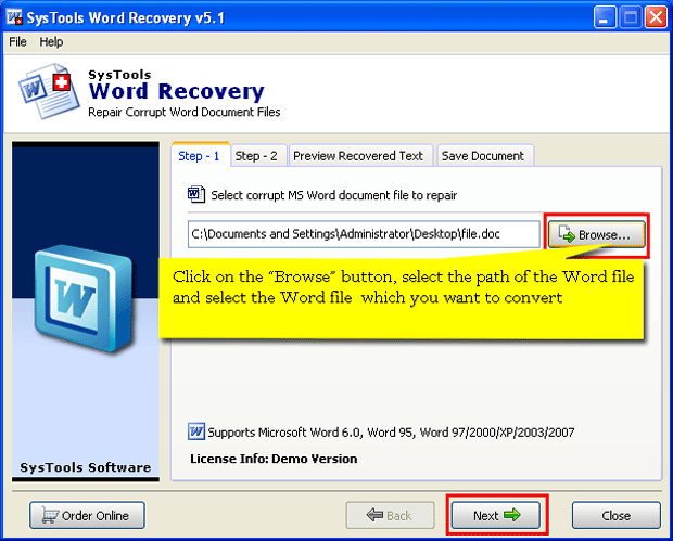 Word File Repair Application 5.2